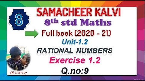 TN 8th maths rational number / basic arithmetic /simplify exercise 1.2 question.no 9 samacheer kalvi
