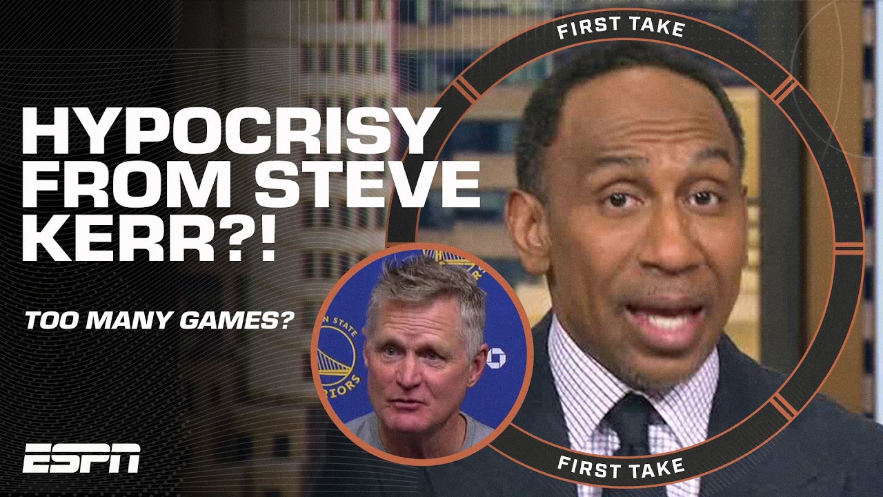 Stephen A. responds to Steve Kerr calling for fewer games 🗣️ HYPOCRISY in play? 😳 | First Take