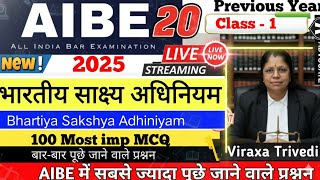 Aibe 20 Exam | Most Important Bsa Mcq For Aibe 20 – Part 1 | भारतीय साक्ष्य अधिनियम | Varixa Trivedi