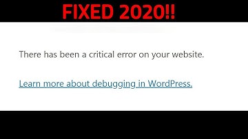 Fix: there has been a critical error on your website 2020