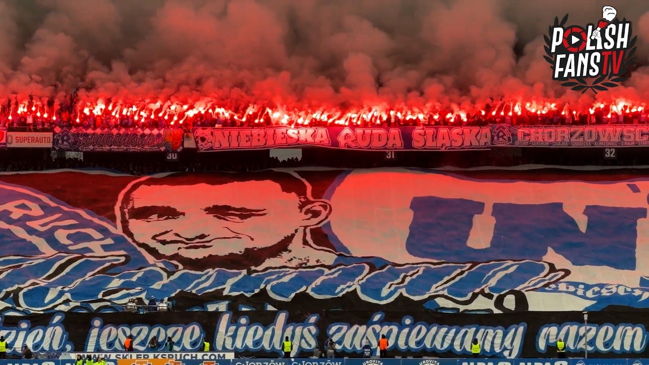 Hołd dla fanów PAOK - Śląsk na Stadionie Śląskim - oprawa Ruchu (08.02.2026)