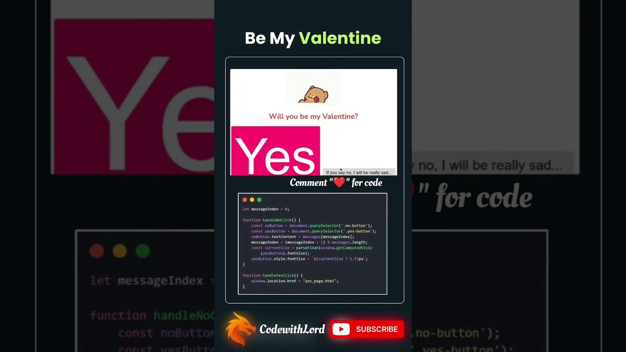 Creative Be My Valentine Card Ideas for Your Website | CodewithLord
