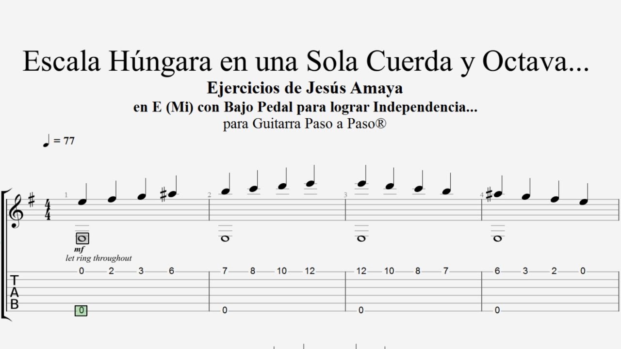Escala Húngara en Una Sola Cuerda con Bajos - Jesús Amaya - YouTube