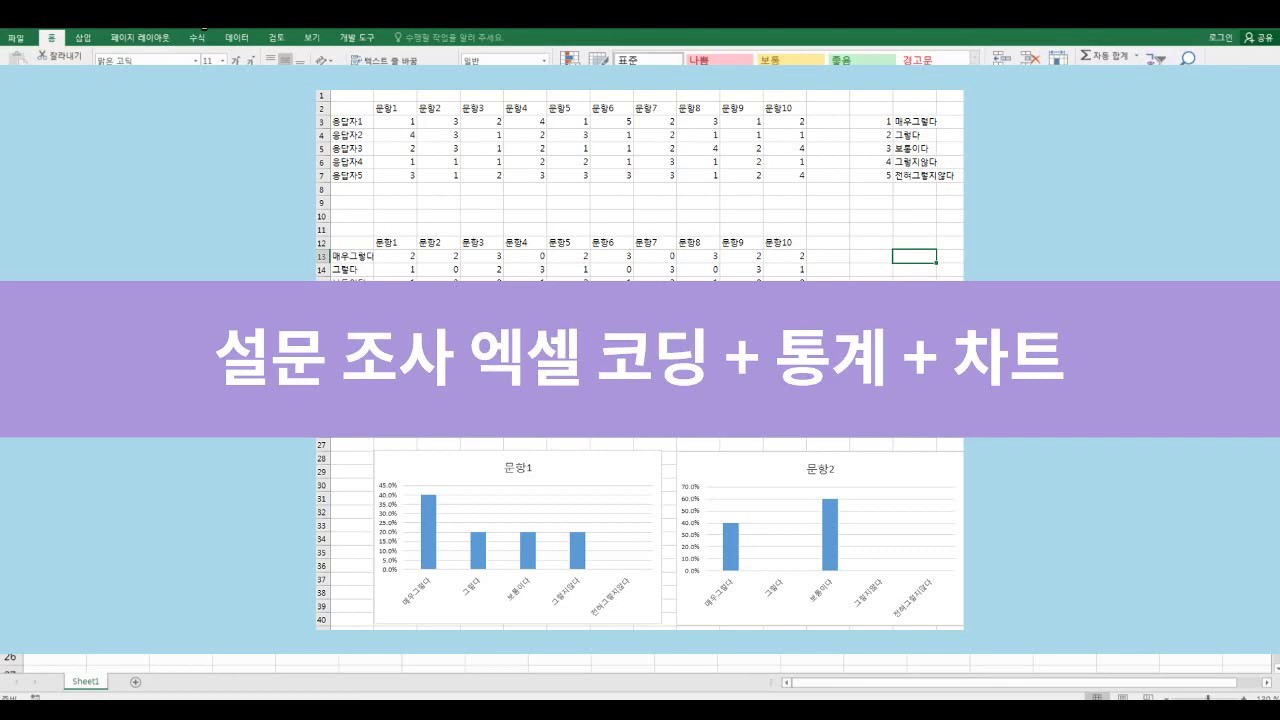 [초간단!! 설문조사 결과 엑셀로 코딩하기]