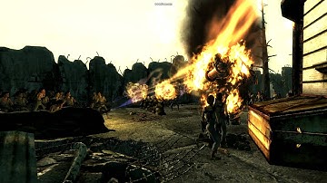 Fallout 3 - Army of flamethrower-wielding Bryan Wilks vs. Super Mutant Behemoth (1 of 2)