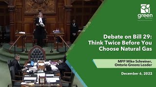 Mike Schreiner debates Bill 29: Think Twice Before You Choose Natural Gas
