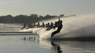Barefoot - Largest 2 Ski Bomb Out Line - Chase Boat 1 View