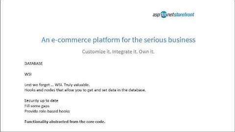 AspDotNetStorefront - more easily upgraded