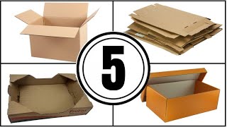 5 CARDBOARD BOXES CRAFTS