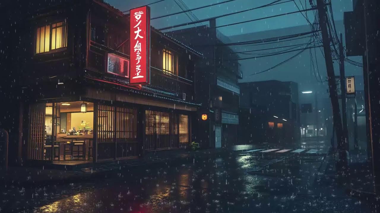 Lonely Midnight in Japan 🌙 Emotional Lofi Beats with Rain Ambience