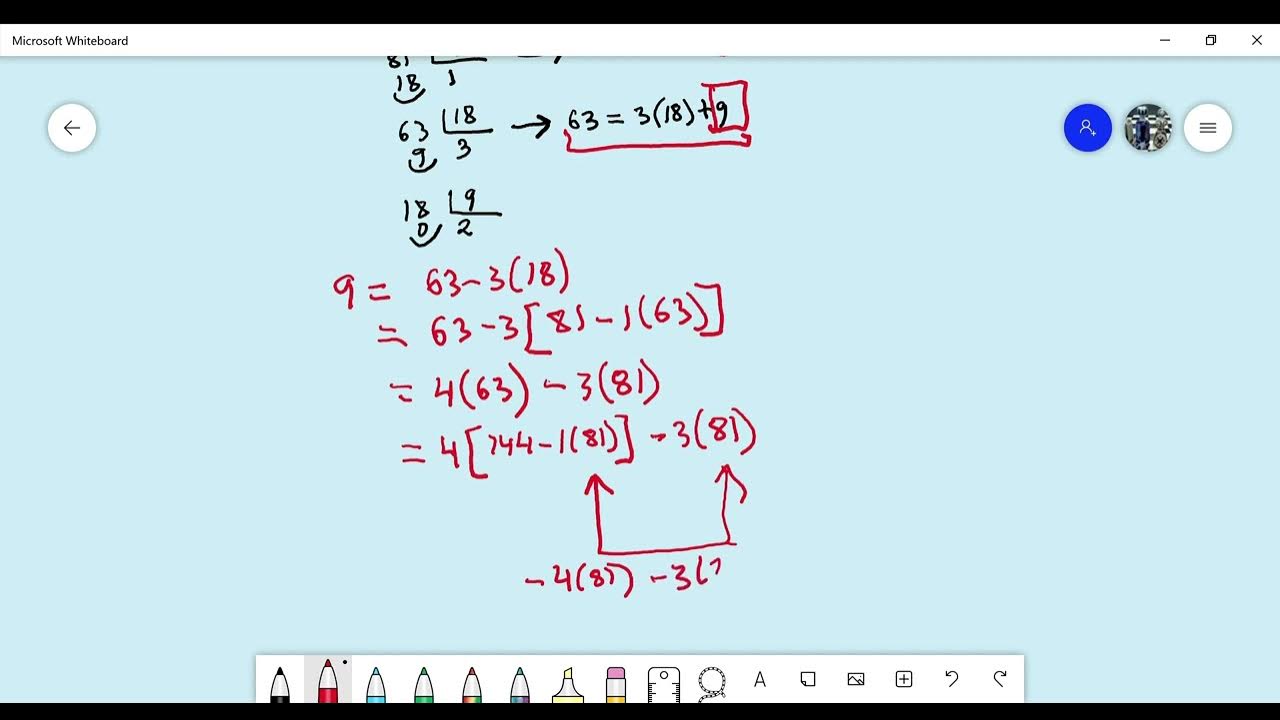 GCD as Linear Combination/ Máximo Común Divisor como Combinación Lineal