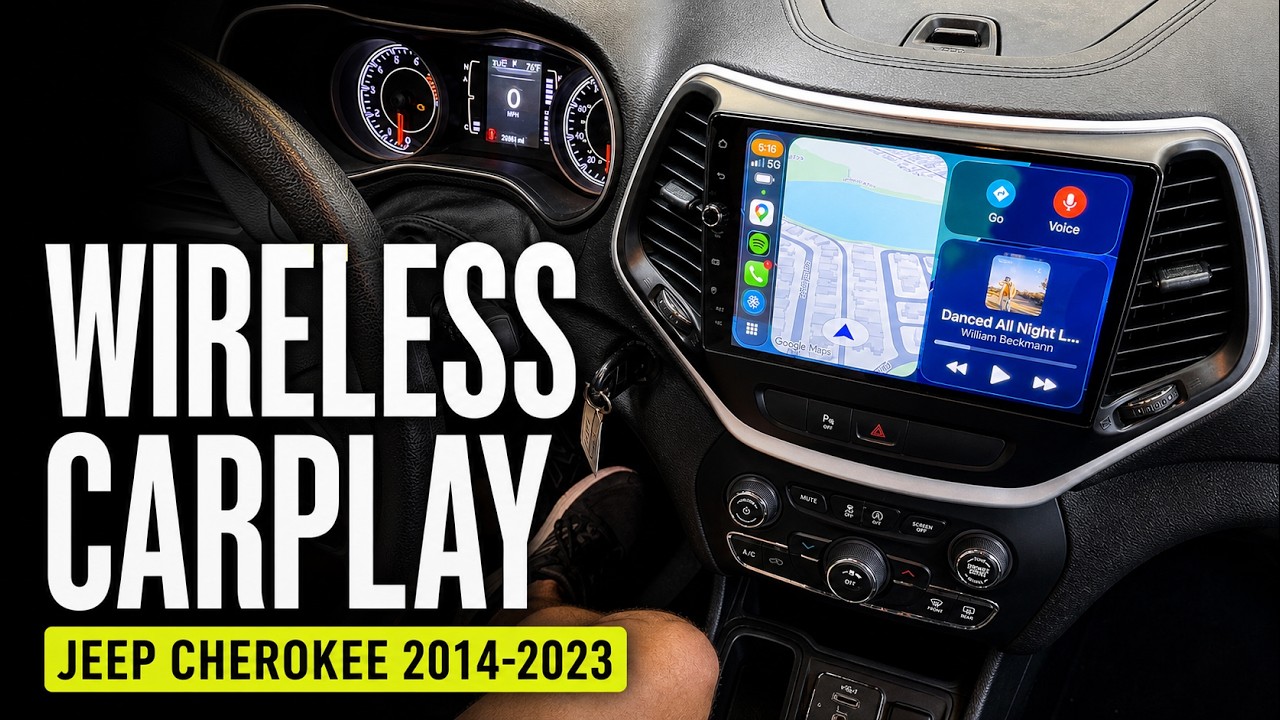 Jeep Cherokee 2014-2023 — Premium 10.1” CarPlay & Android Auto Head Unit demo