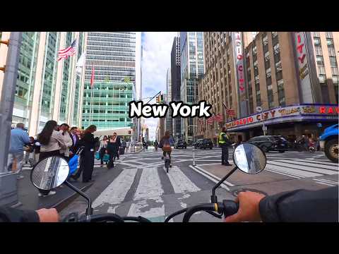 Biking New York City - CT1 Retro Electric Scooter with Seat