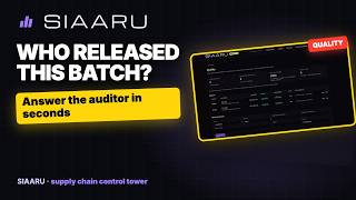 Quality — The customer's auditor asks: what did you test this batch for, and who released it