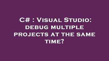 C# : Visual Studio: debug multiple projects at the same time?