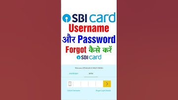SBI Card Username And Password Forgot Kaise Kare #shortsfeed #youtubeshorts #sbicreditcard
