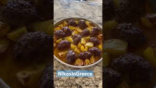 Greek Keftedes on the plate tonight. #nikosingreece #greekfood #mediterraneanflavors