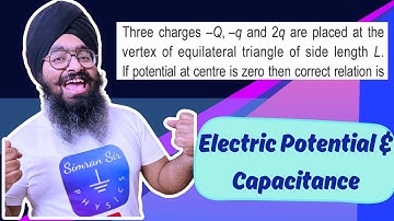 Three charges - Q -q  and 2q are placed at the vertex of equilateral triangle of side length L