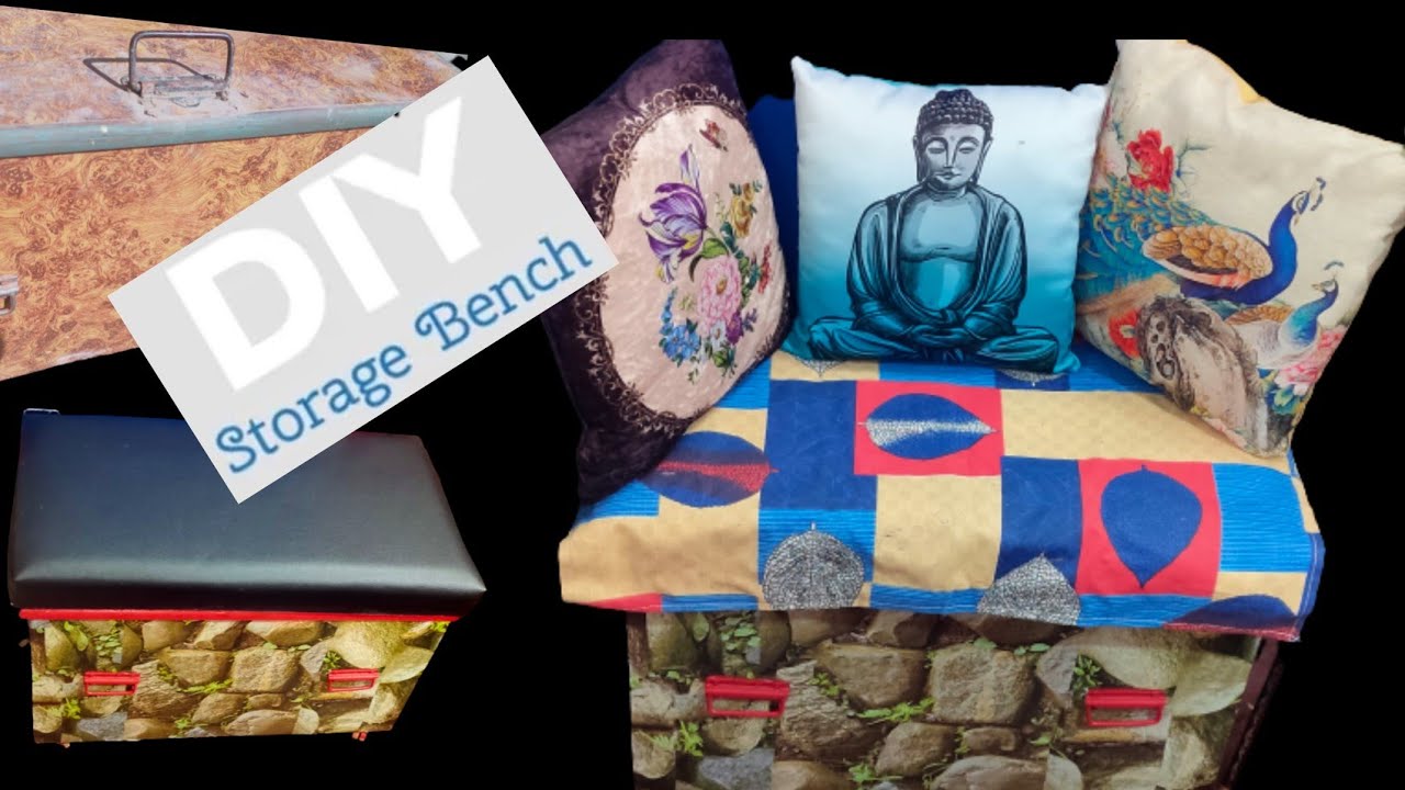 DIY Storage Bench | DIY Storage Bench With Leather Cushion | DIY Storage Bench Under rs 500