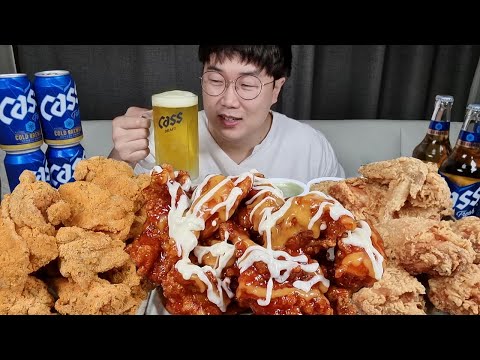 신제품 치킨이랑 <strong>병맥주</strong> 3병묵고 캔맥주 3캔... 취할뻔했습니다@@ chicken &amp;amp; beer mukbang