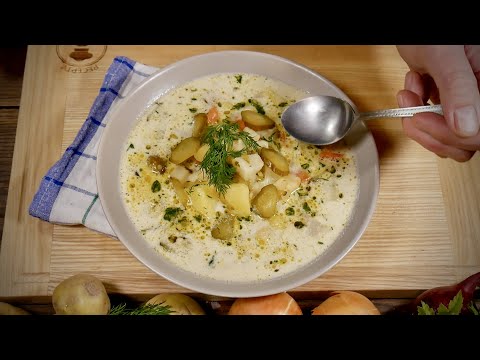 Tradiční lahodná polévka z kyselých okurek! Skvělý Polský recept ❤️