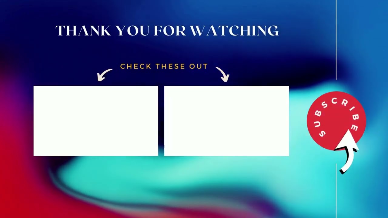 Video End Screen Template, No Copyright, Free Use, Video Outro 3