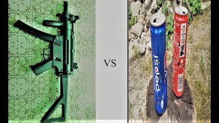 Umarex HK MP5K PDW 4,5mm / .177 caliber  Co2 BB Gun  VS Soda Cans Shooting Test