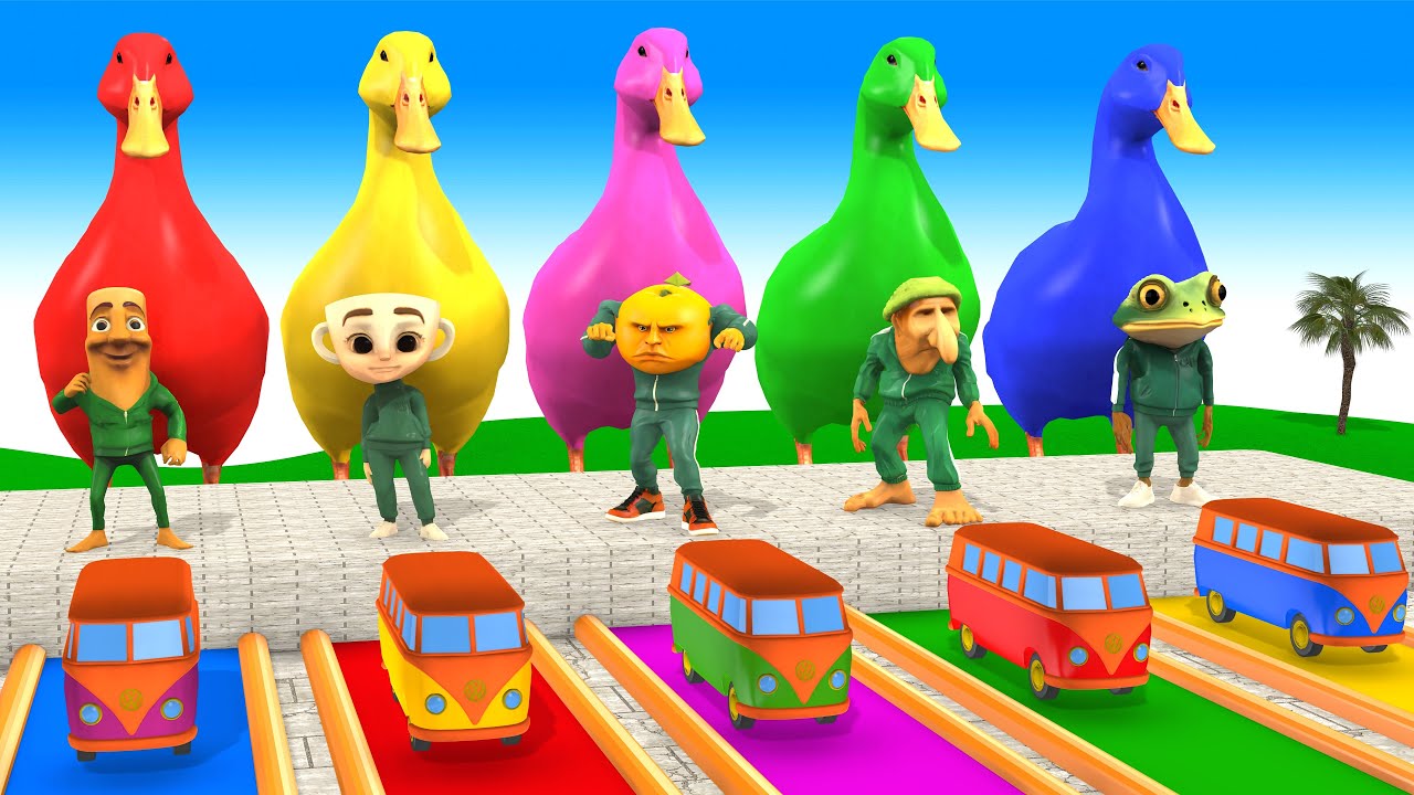 Long Slide Game with Cow Elephant Gorilla Hippopotamus Tiger 3d Animal Game Funny 3d Animals