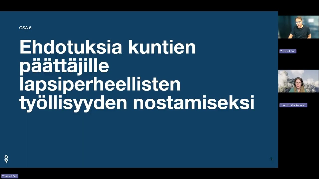 Yhden vanhemman perheiden  työllisyys - keinoja kunnille