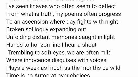 A soliloquy. An Aside. A monologue within a poem within a novel. Edward A.G Wallace. 2024.