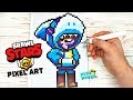 ШАРК ЛЕОН - из БРАВЛ СТАРС- РИСУНКИ ПО КЛЕТОЧКАМ - BRAWL STARS -PIXEL ART