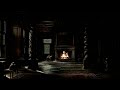 Haunted halloween mansion fireplace with thunder rain and howling wind no ads