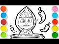 MASHA with spicy food Drawing, Painting & Coloring For Kids and Toddlers_ Child Art