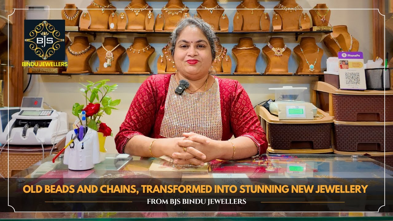 29. Old Beads & Chains  Stunning New Jewellery Transformation By BJS Bindu Jewellers |