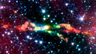 Baby Star Birth Jets Venting by NASA in HD
http://www.SpaceChronology.com
Courtesy NASA/JPL-Caltech/Spitzer Telescope
Giant jets from baby stars blow colorful bubbles in interstellar space. Spitzers infrared view reveals these structures in colorful ways never seen before. Baby Star Birth Jets Venting by NASA in HD