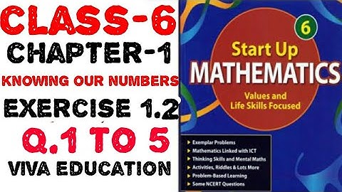 startup mathematics 6 class chapter 1 exercise 1.2 question 1 ,2, 3, 4 and 5