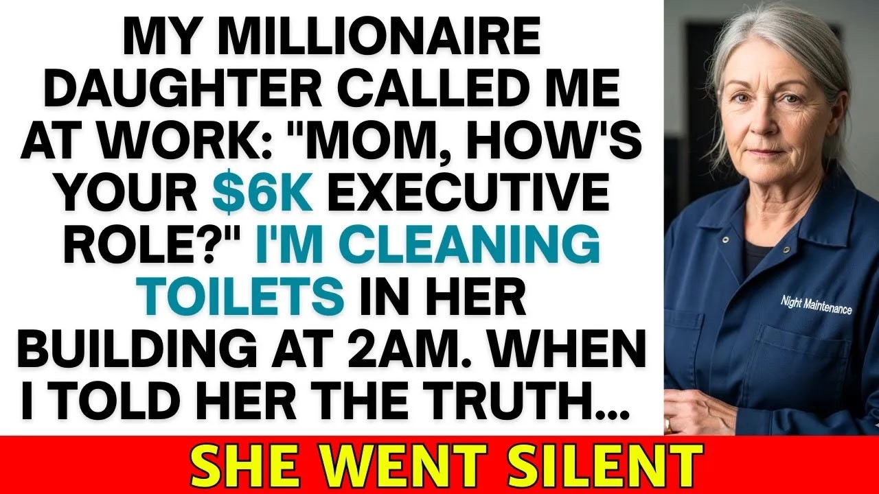 The polished marble floor of the executive bathroom was cold under my knees, my yellow gloves slick with disinfectant, when I heard my daughter’s voice through the air vent. She was laughing with...