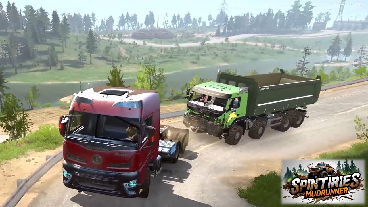 Spintires: MudRunner DAF XF 105 460 Truck Driving on Mud Road 4K