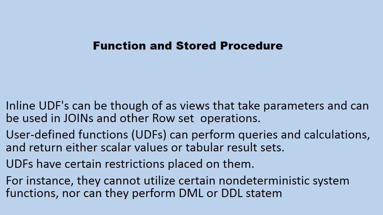 Function And Stored Procedure 08 Sql Server Interview Questions YouTube
