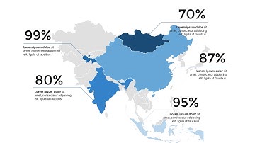 Asia Keynote maps of Asia for Presentation