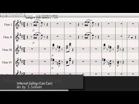 Infernal Galop Can Can Arranged For Flute Choir