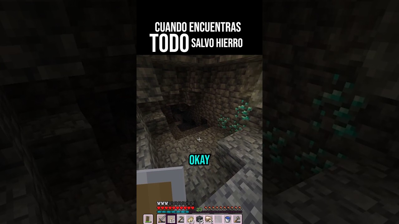 Cuando encuentras TODO salvo hierro #minecraft #fyp #humor