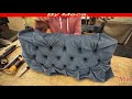 Making a Diamond - Tufting on a Backrest. Upholstery for beginners