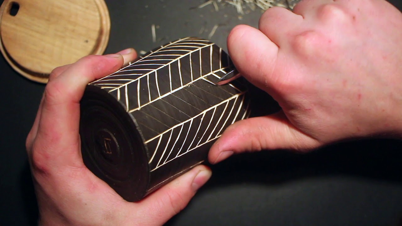 Decorating a wooden cup Chip carving YouTube