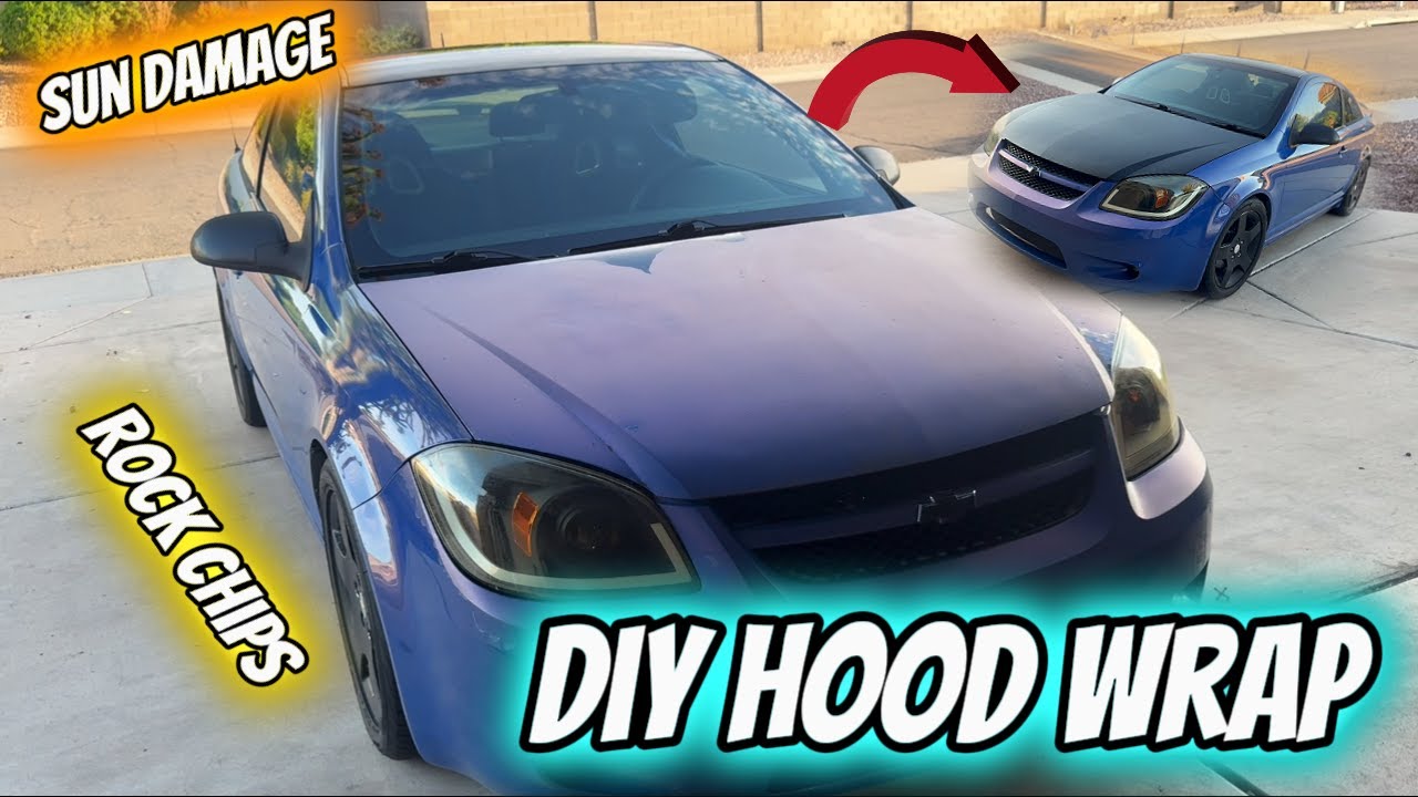 How I Wrapped my damaged hood | Vvivid Carbon Fiber Wrap | Chevy Cobalt