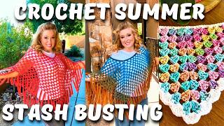 crochet summer vlog, new projects, pattern and tutorial, packing your Etsy orders, summer ponchos
