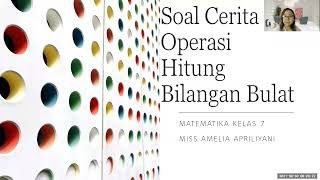 SOAL CERITA OPERASI HITUNG BILANGAN BULAT - MATEMATIKA KELAS 7 SOAL CERITA OPERASI HITUNG BILANGAN BULAT - MATEMATIKA KELAS 7