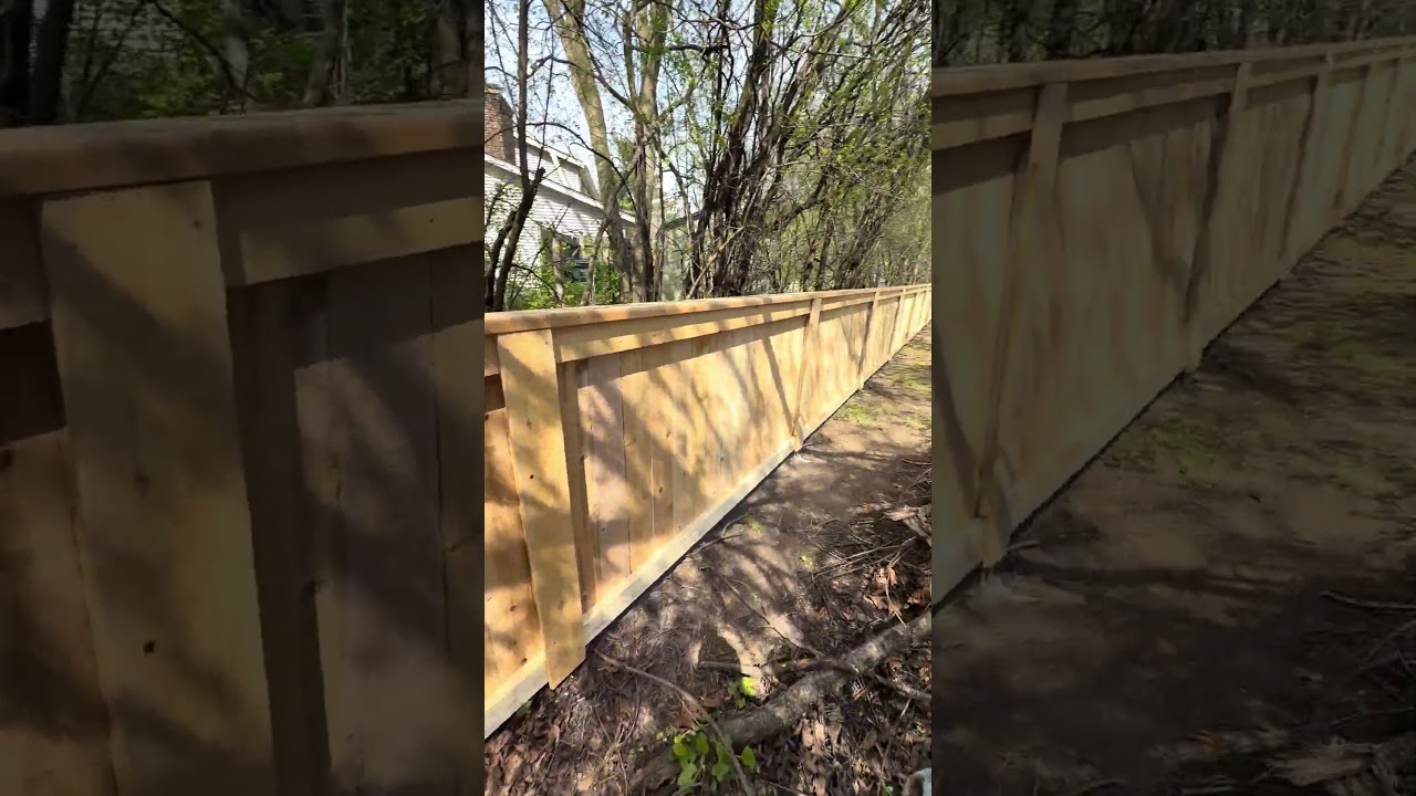 4’ Cap and Trim Cedar Fence With Steel Posts 
