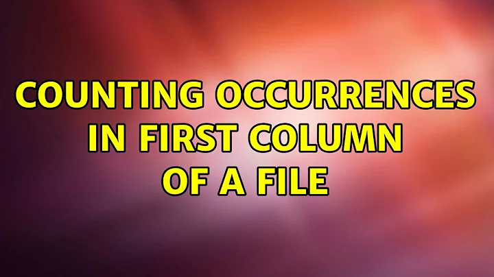 Counting occurrences in first column of a file