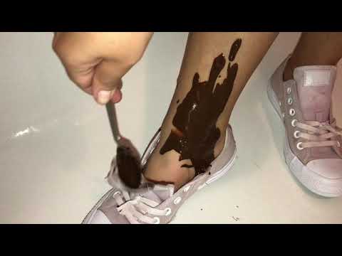 Kate's Converse trash - cut and chocolate mess